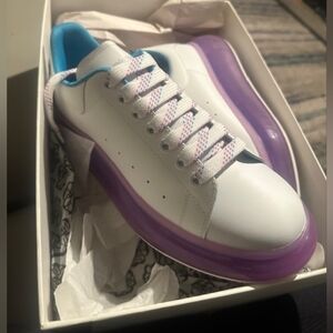 Alexander McQueen White and Purple Sneakers